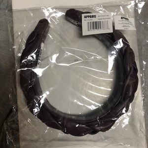 Apparis vegan leather maroon braided headband